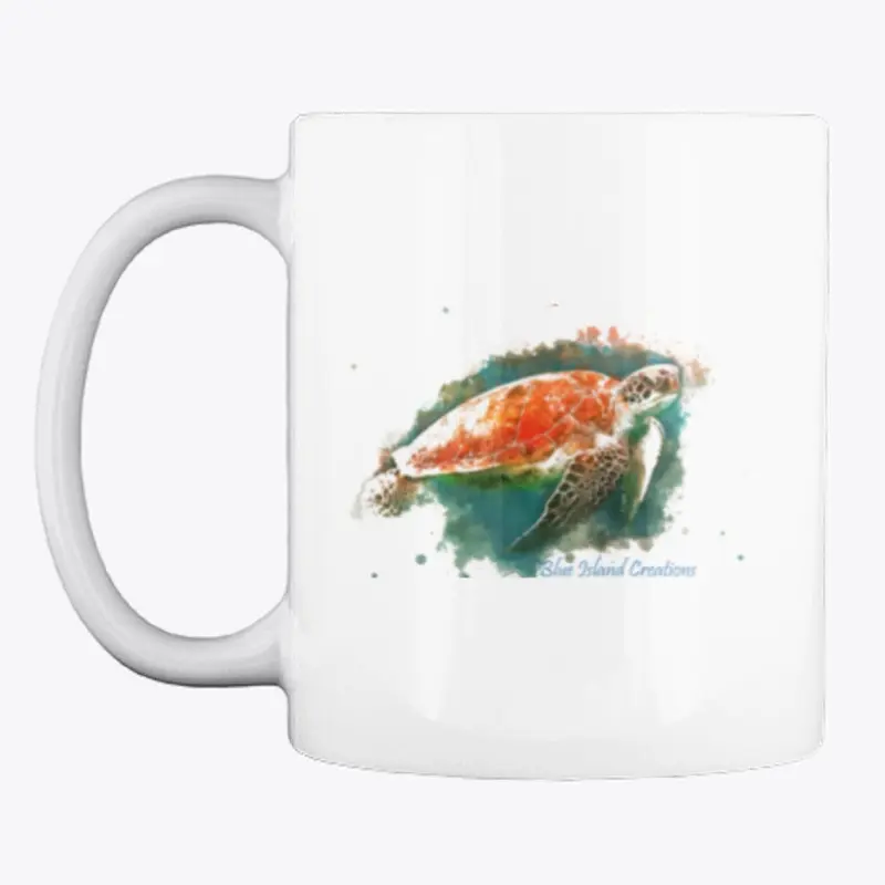 Rust Sea Turtle Splash Blue